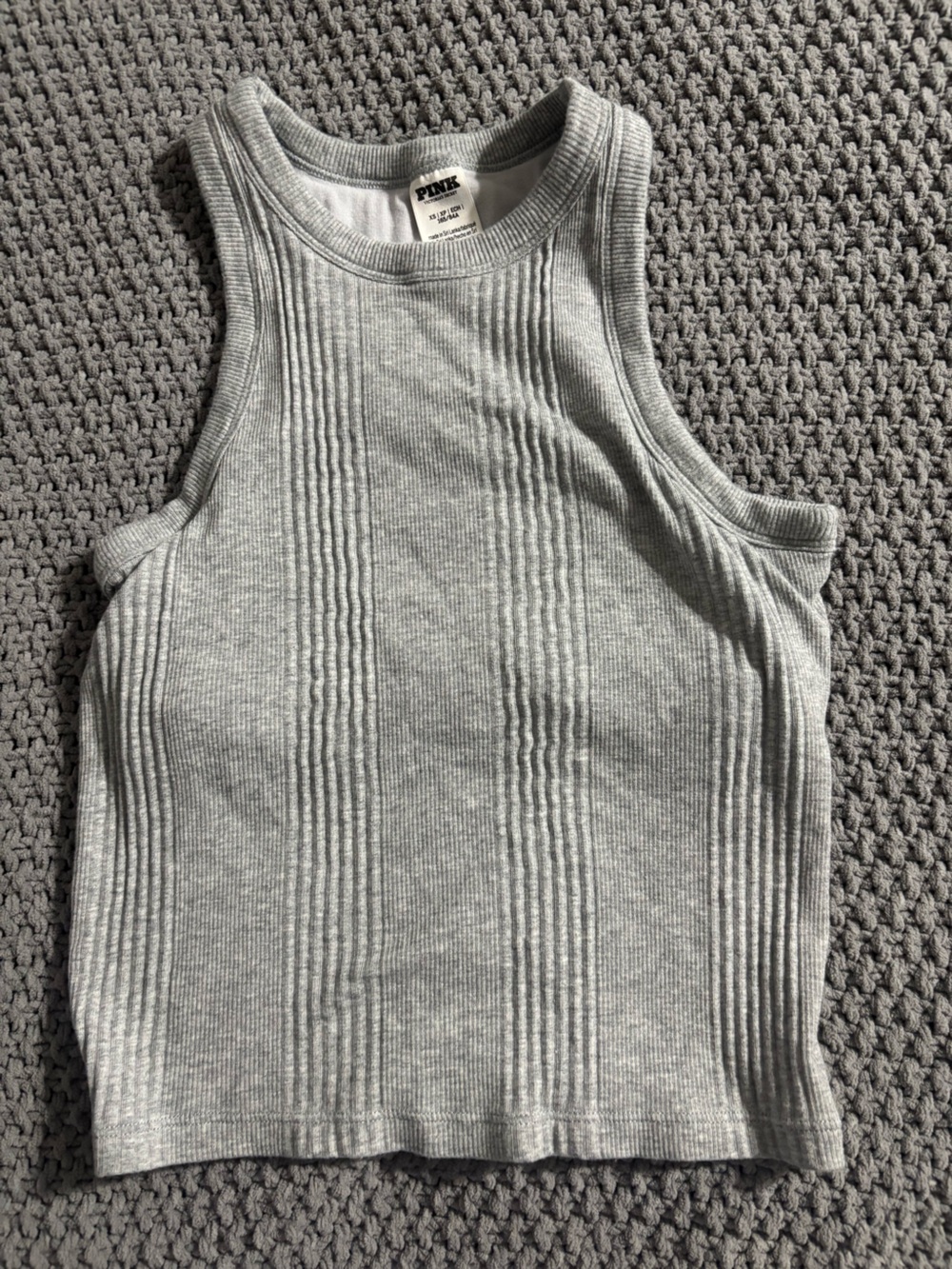 PINK Victoria's Secret Light Gray Ribbed Tank